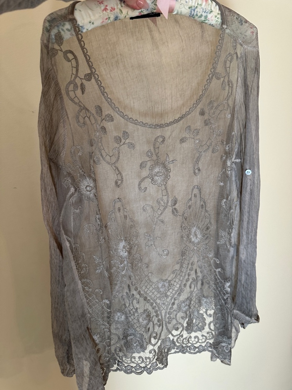 Silk Embroidered Long-Sleeve
